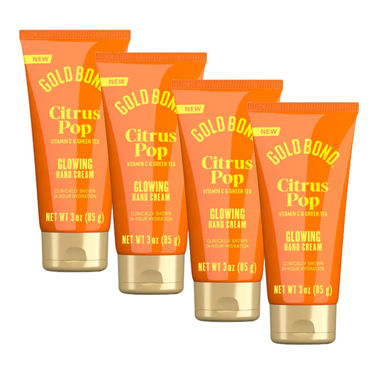 Gold Bond Citrus Pop Glowing Hand Cream, 3 oz, Pack of 4