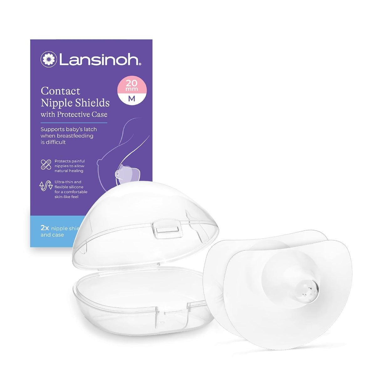 Lansinoh Contact Nipple Shields with Case, 2 Count — product view