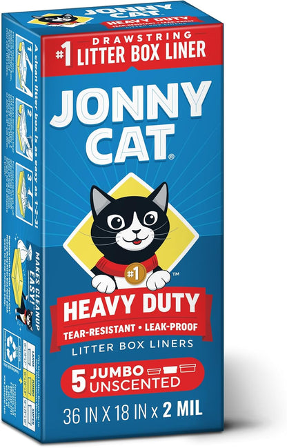 Jonny Cat Jumbo Litter Box Liners, Heavy Duty, 5 Count
