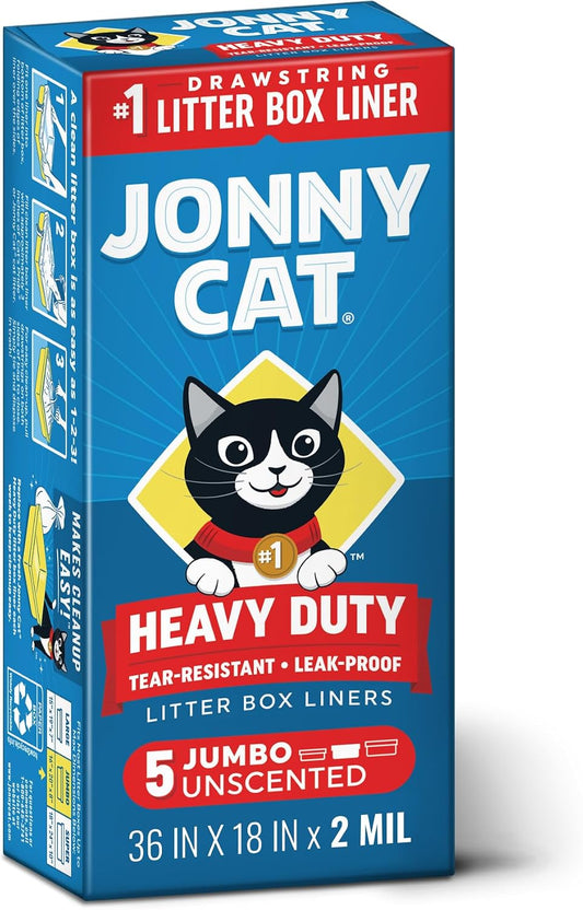 Jonny Cat Jumbo Litter Box Liners, Heavy Duty, 5 Count