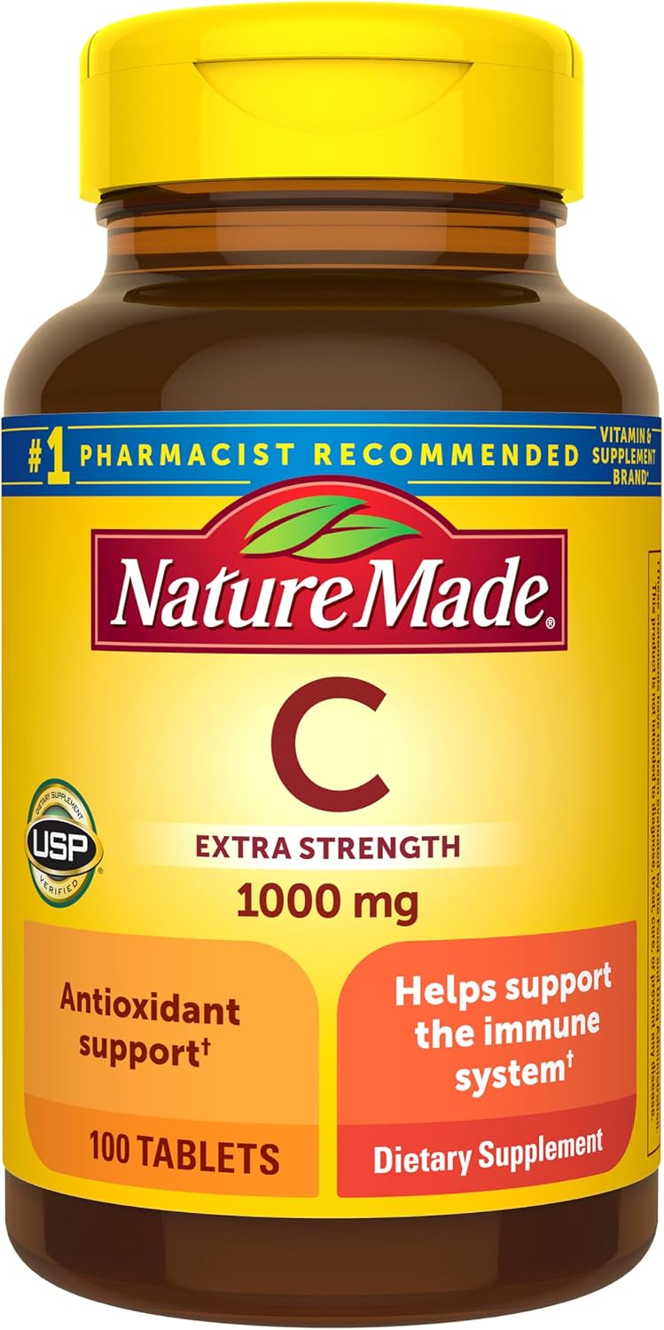 Nature Made Extra Strength Vitamin C 1000 mg Tablets, 100 Count