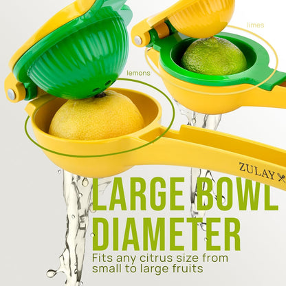 Zulay Kitchen Metal 2-in-1 Lemon Lime Squeezer, Yellow - view 3