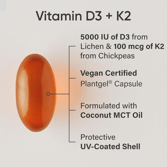Sports Research Vegan Vitamin D3 + K2 with Coconut Oil, 60 Plantgels - view 2