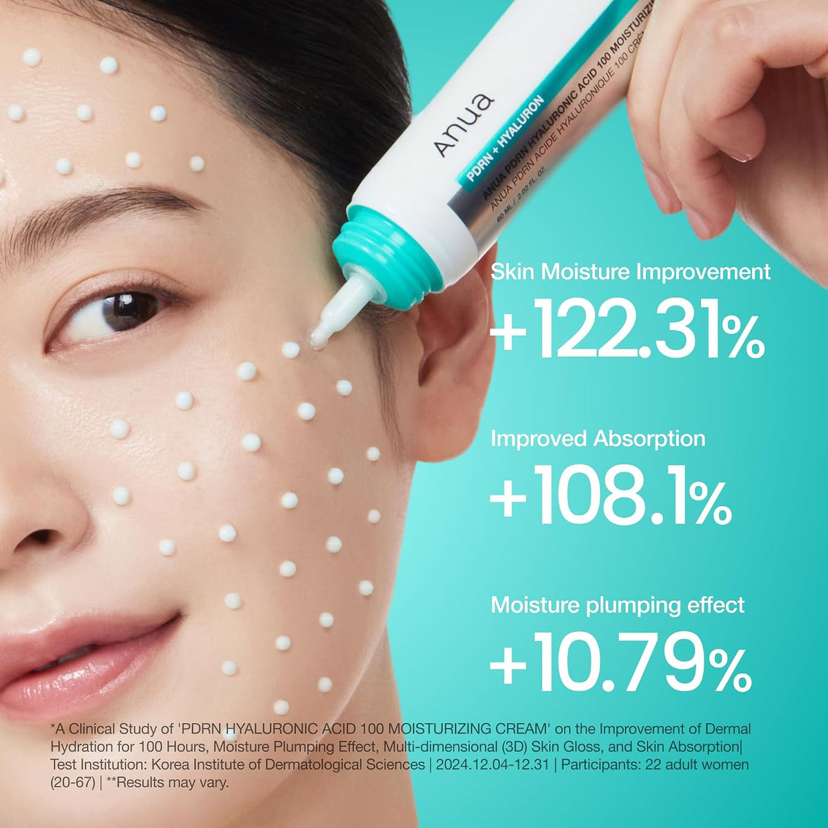 Anua PDRN Hyaluronic Acid 100 Moisturizing Cream 60ml - view 5