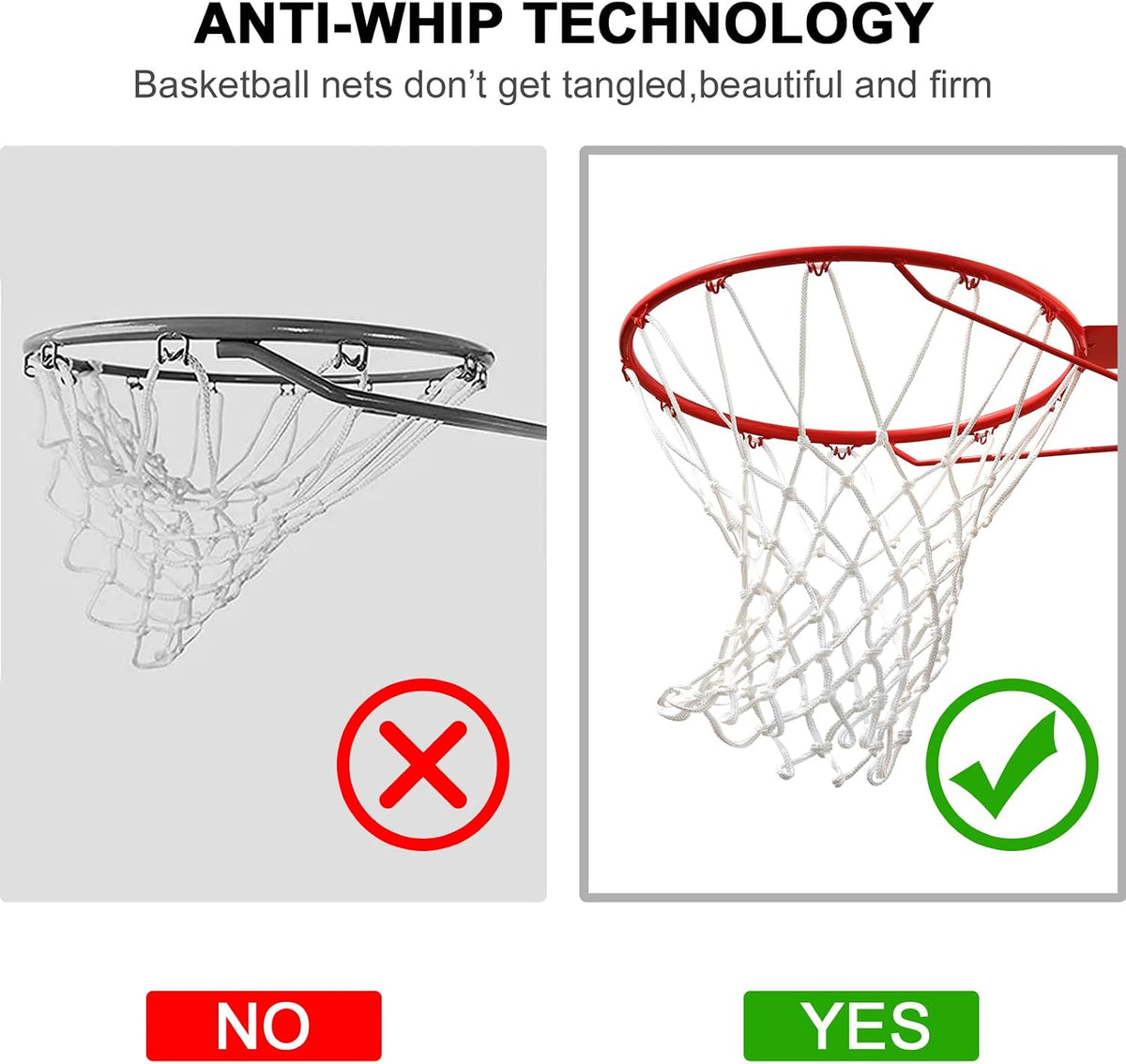 LAO XUE Heavy Duty Basketball Net, 12 Loops, Outdoor Replacement - view 5