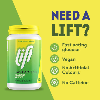 Lift Fast Acting Glucose Chewable Tablets Lemon Lime, 50 Count x 6 - view 2