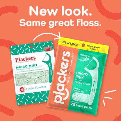 Plackers Micro Line Floss Picks, Fresh Mint, 90 Count, Pack of 3 - view 2