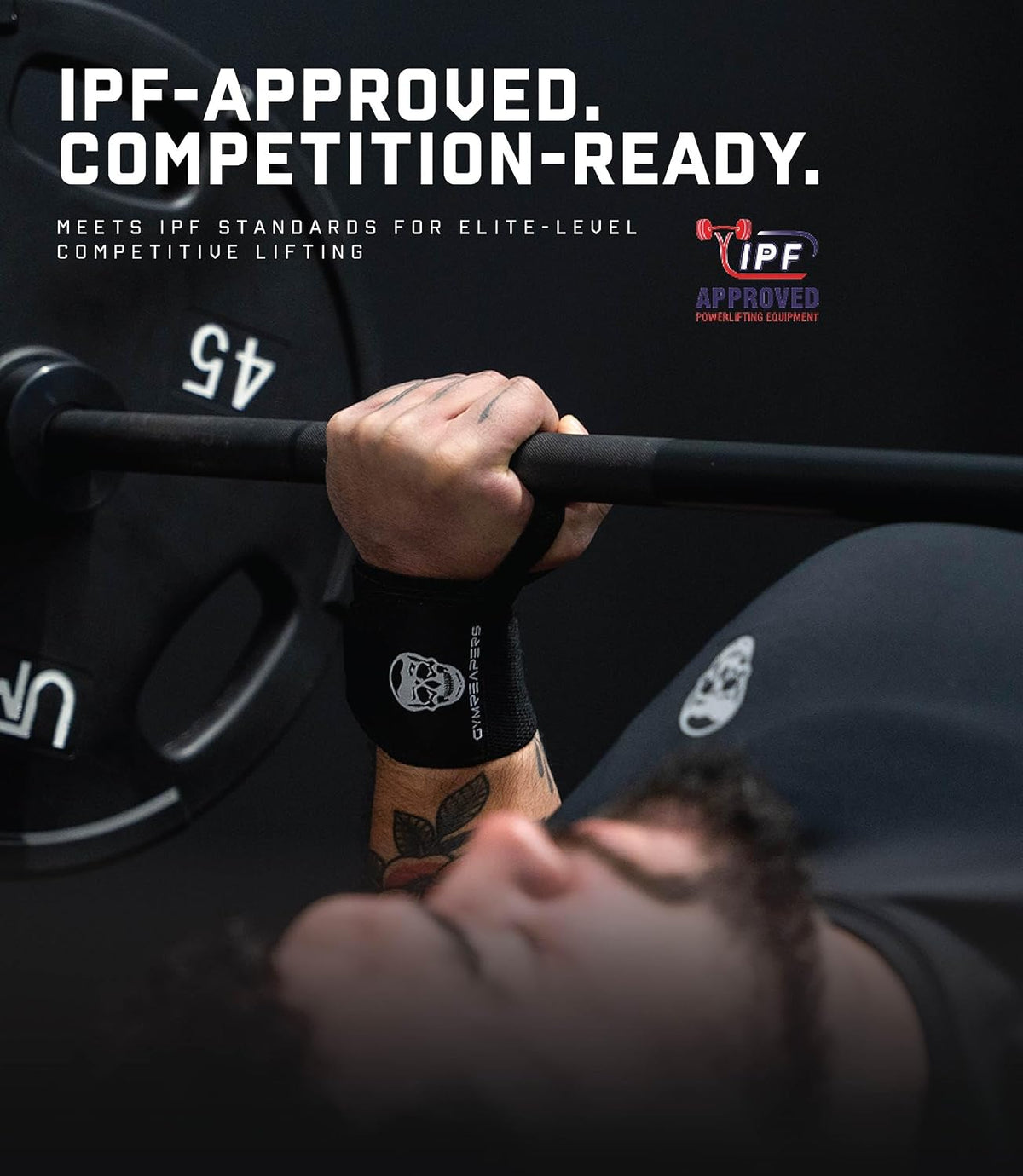 Gymreapers Weightlifting Wrist Wraps 18 Inch, Black - view 4