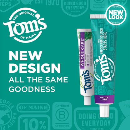 Tom's of Maine Whole Care Anticavity Fluoride Toothpaste, Peppermint, 4 oz - view 2