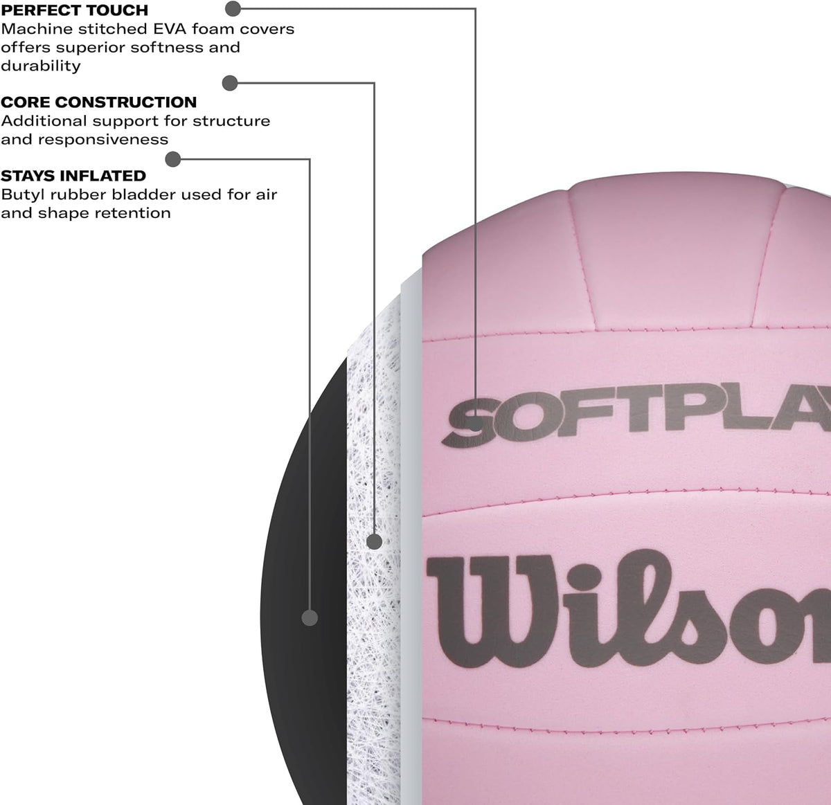 WILSON Soft Play Volleyball, Official Size, Pink - view 5