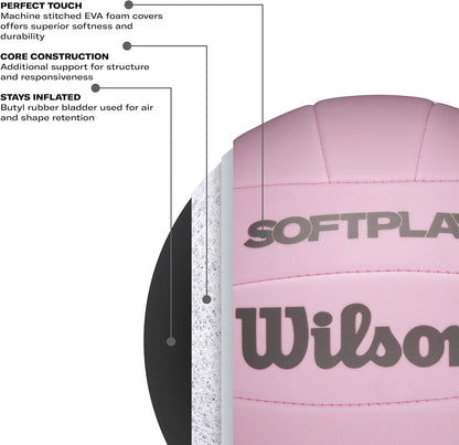 WILSON Soft Play Volleyball, Official Size, Pink - view 5