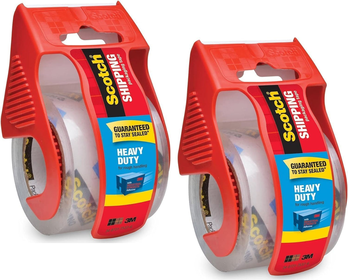 Scotch Heavy Duty Packaging Tape - Clear, 5.1 cm x 20.3 m (2 in x 800 in), Pack of 2 — product view
