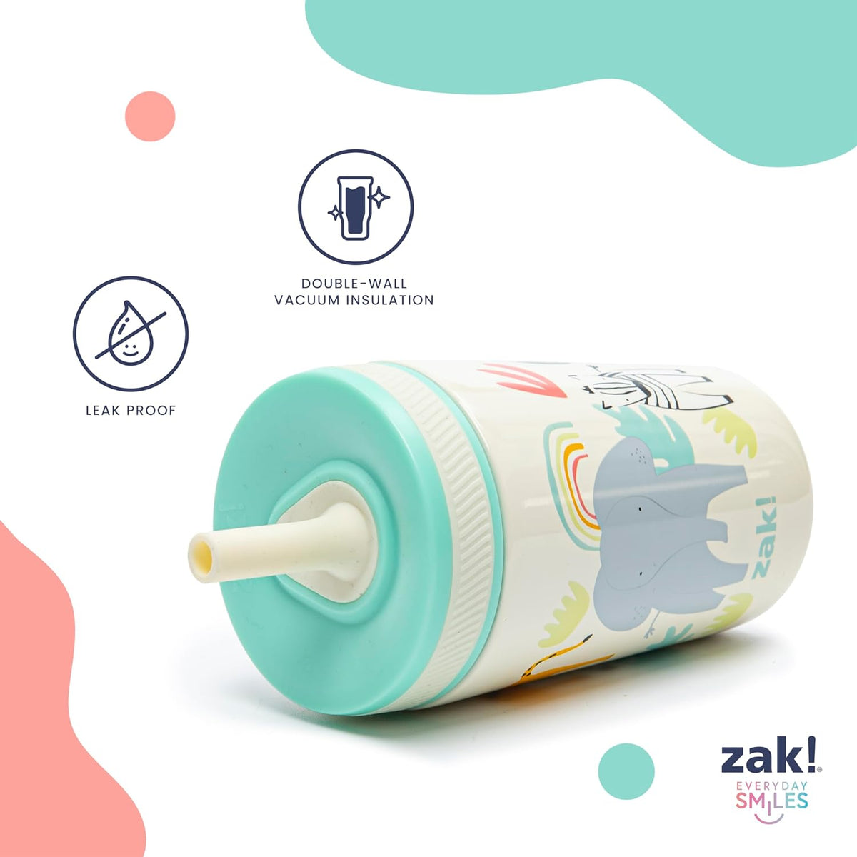 Zak Designs Happy Fruit Kelso 12 oz Stainless Steel Toddler Cup - view 5