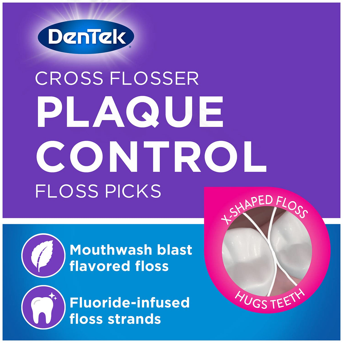 DenTek Cross Flosser Plaque Control Floss Picks, 75 Count, Pack of 3 - view 3