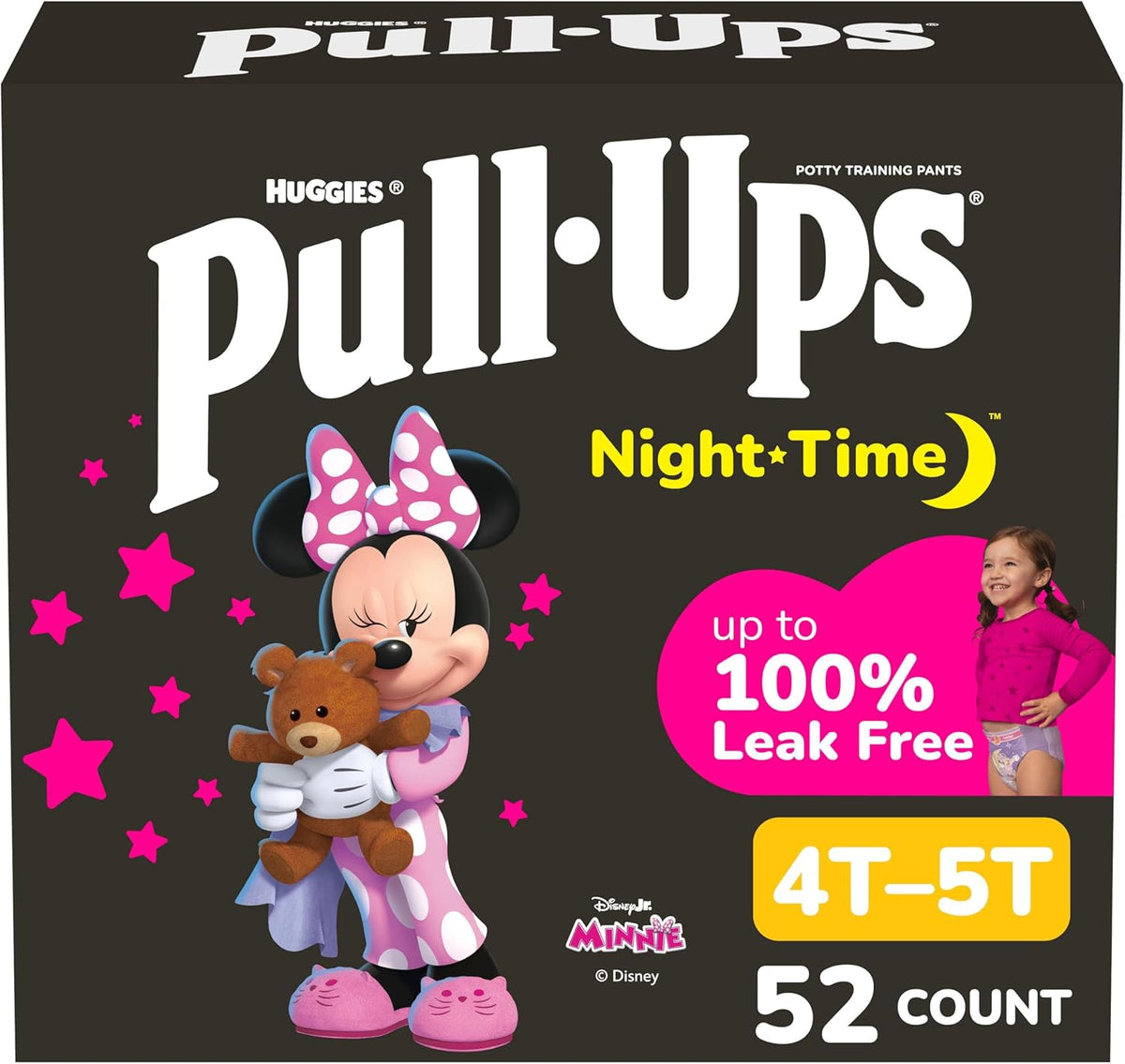 Pull-Ups Girls' Night-Time Potty Training Pants, Size 4T-5T, 52 Count — product view