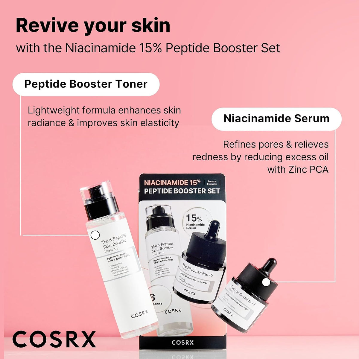 COSRX Niacinamide 15% Serum and Peptide Booster Toner Set - view 5