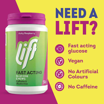 Lift Fast Acting Glucose Chewable Tablets Raspberry, 50 Count x 6 - view 2