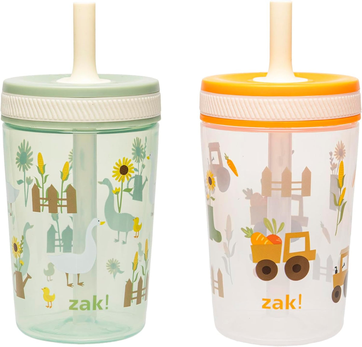 Zak Designs Kelso Toddler Cups, 15 oz, Silly Goose and Harvest, 2 Pack