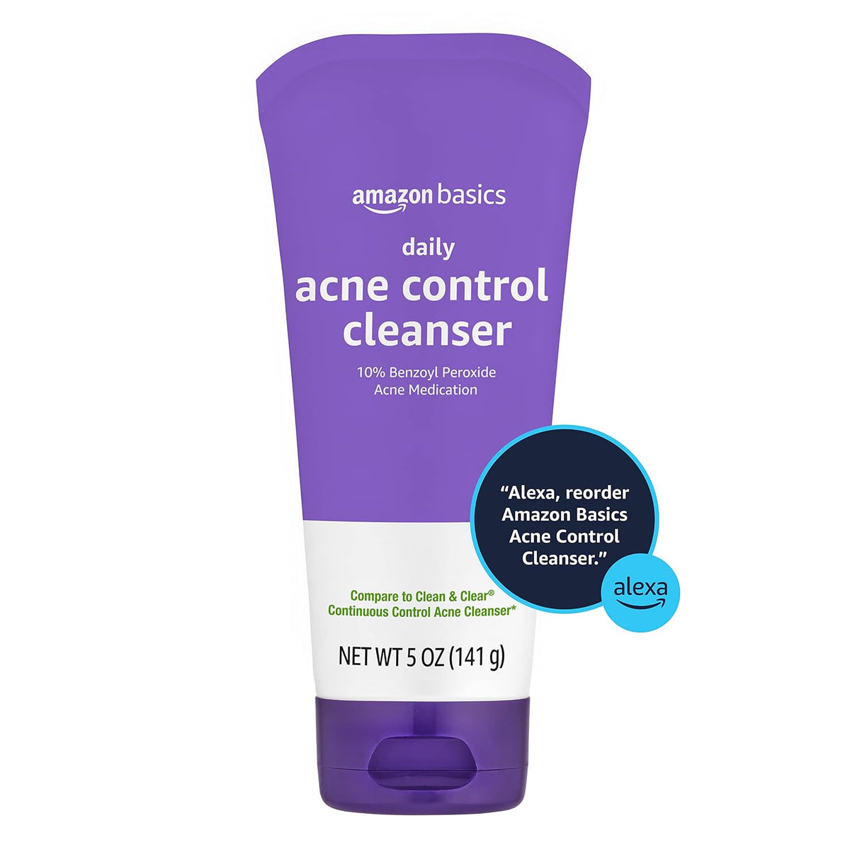Amazon Basics Daily Acne Control Cleanser 10% Benzoyl Peroxide 5 oz (141 g)