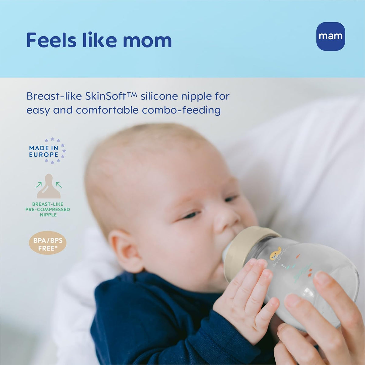 MAM Feel Good Pure Glass Anti-Colic Baby Bottles 6 oz (180 ml), 3 Pack - view 5