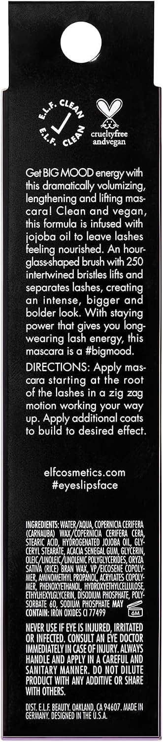 e.l.f. Big Mood Mega Volume & Lifting Mascara Deep Brown 1.1 oz (10 ml) - view 2