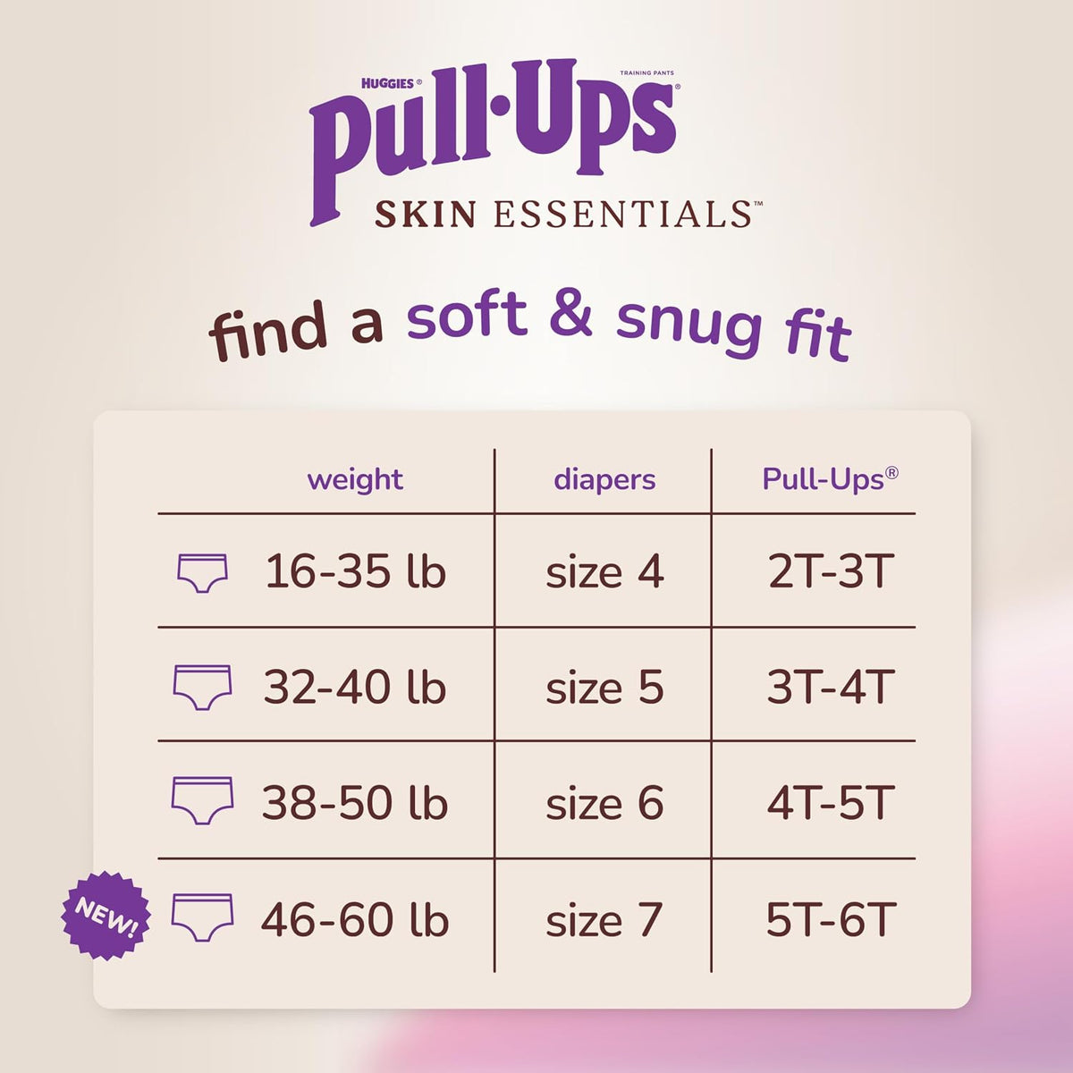 Pull-Ups Girls' Skin Essentials Potty Training Pants, 4T-5T, 46 Count - view 4
