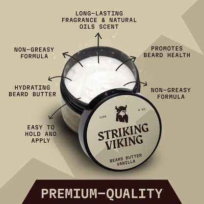 Striking Viking Beard Butter for Men, Vanilla Scent, 4 oz - view 5