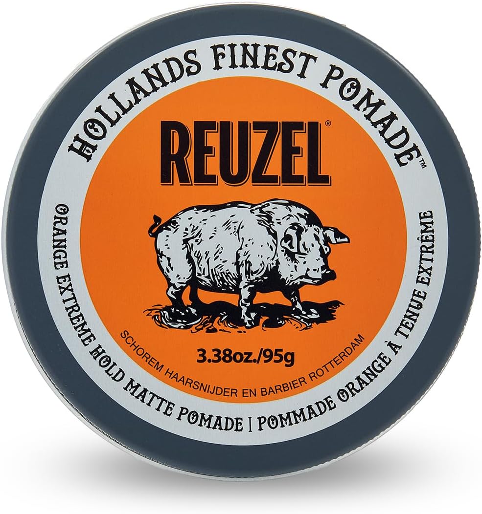 Reuzel Orange Extreme Hold Matte Pomade for Men, 95 g (3.38 oz)