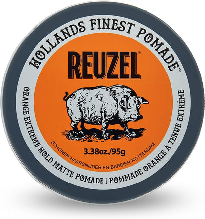 Reuzel Orange Extreme Hold Matte Pomade for Men, 95 g (3.38 oz)