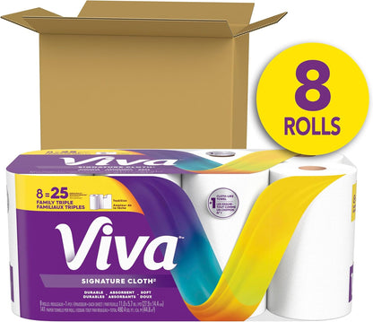 Viva Signature Cloth Paper Towels 8 Family Triple Rolls, 141 Sheets per Roll - view 2