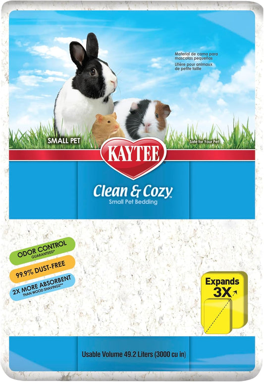 Kaytee Clean & Cozy Paper Bedding for Small Animals, White, 49.2 Litres