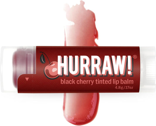Hurraw! Black Cherry Tinted Lip Balm, Sheer Red Tint