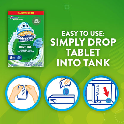 Scrubbing Bubbles Toilet Cleaner Drop-Ins Tablets, 5 Count (7.1 oz) - view 5
