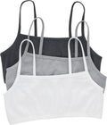 Hanes Womens Cropped Bralette 3-Pack - Sky Grey/Concrete/White, Large