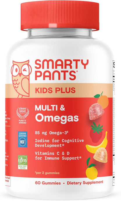 SmartyPants Kids Multivitamin Gummies, Vitamin D & C, Omega 3, Zinc, 60 Ct