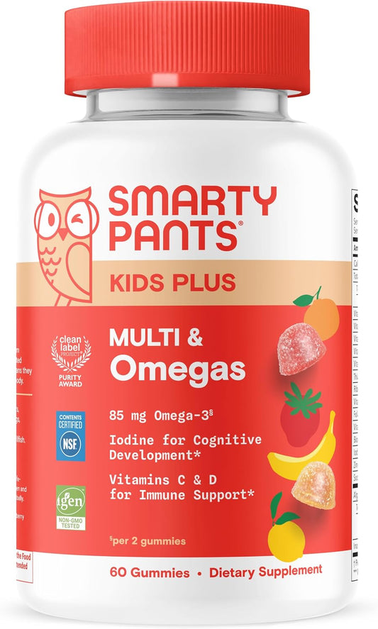 SmartyPants Kids Multivitamin Gummies, Vitamin D & C, Omega 3, Zinc, 60 Ct