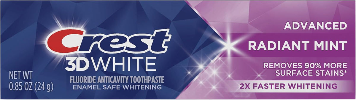 Crest 3D White Radiant Mint Toothpaste, 0.85 oz, Pack of 5 — product view