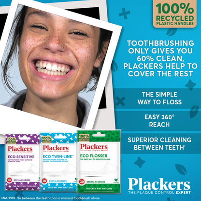 Plackers Eco Twin-Line Floss Picks with Folding Toothpick, 30 Count - view 6