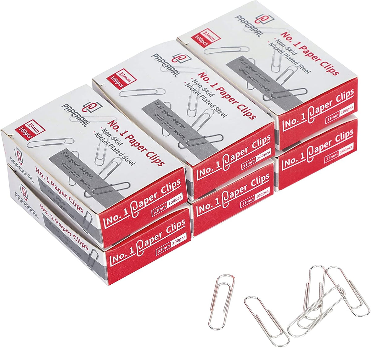 PAPERPAL No.1 Nonskid Paper Clips, 600 Count, Silver — product view