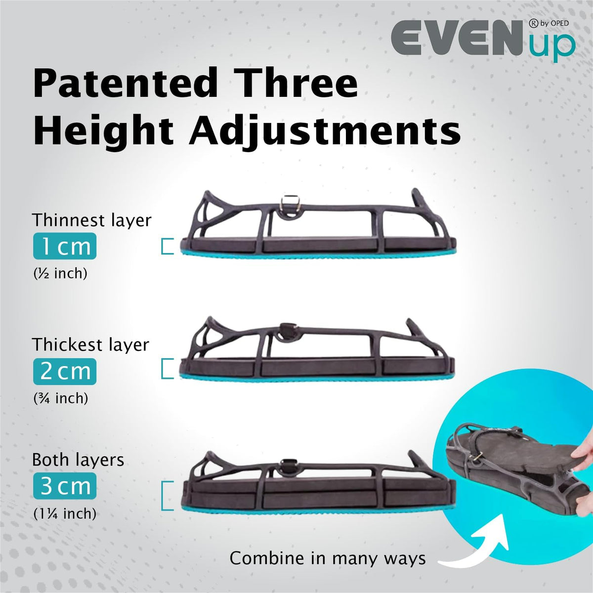EVENup Shoe Lift for Walking Boot, Adult Size Medium - view 4