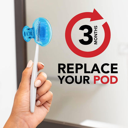 Steripod Clip-On Toothbrush Protector, Pink/Blue, 2 Count - view 3