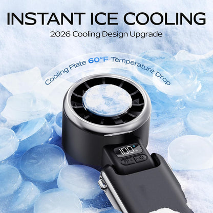 SHEWIND Portable Handheld Cooling Fan, Rechargeable, 5 Speed - view 4