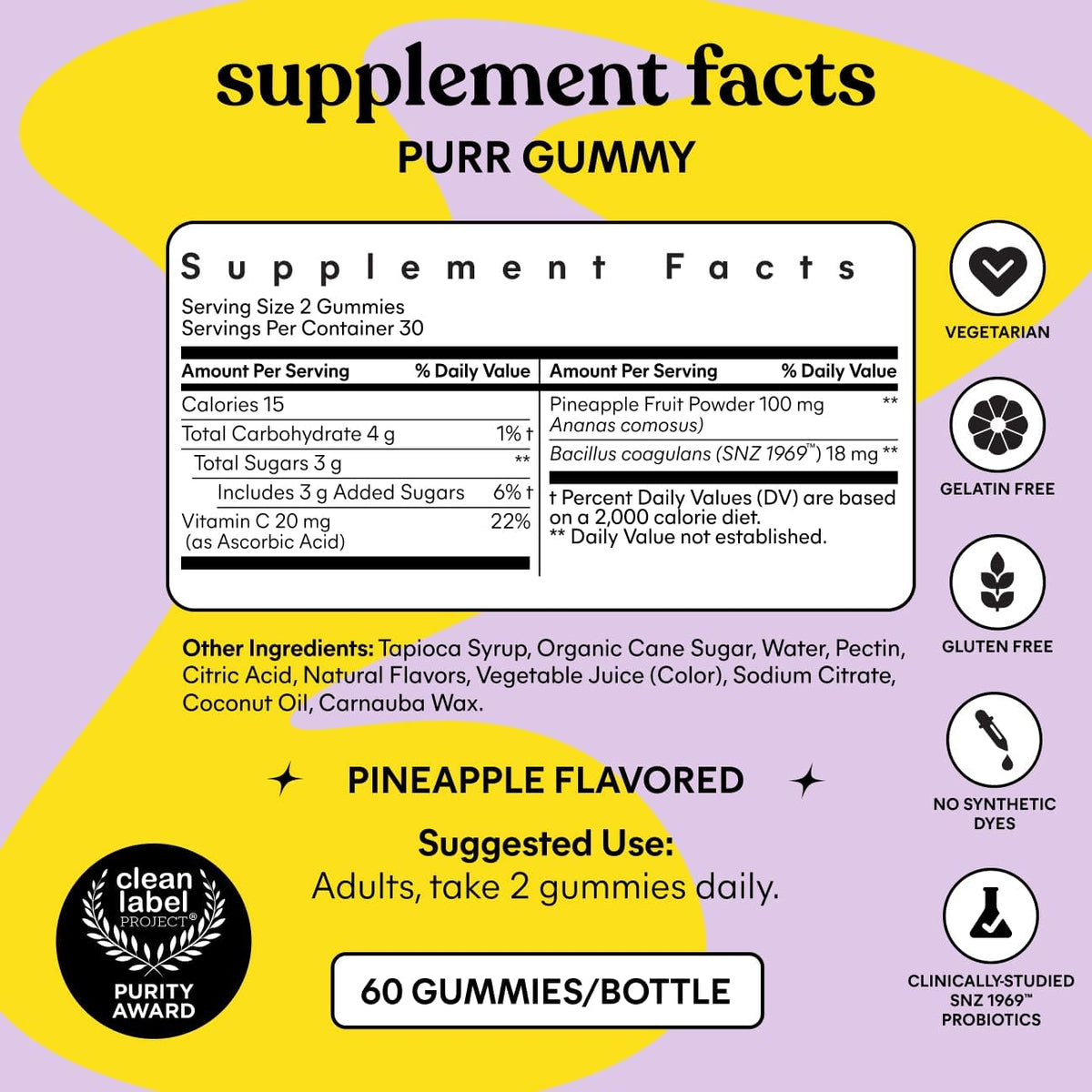Lemme Purr Vaginal Probiotic Gummies for Women, 30-Day Supply - view 6