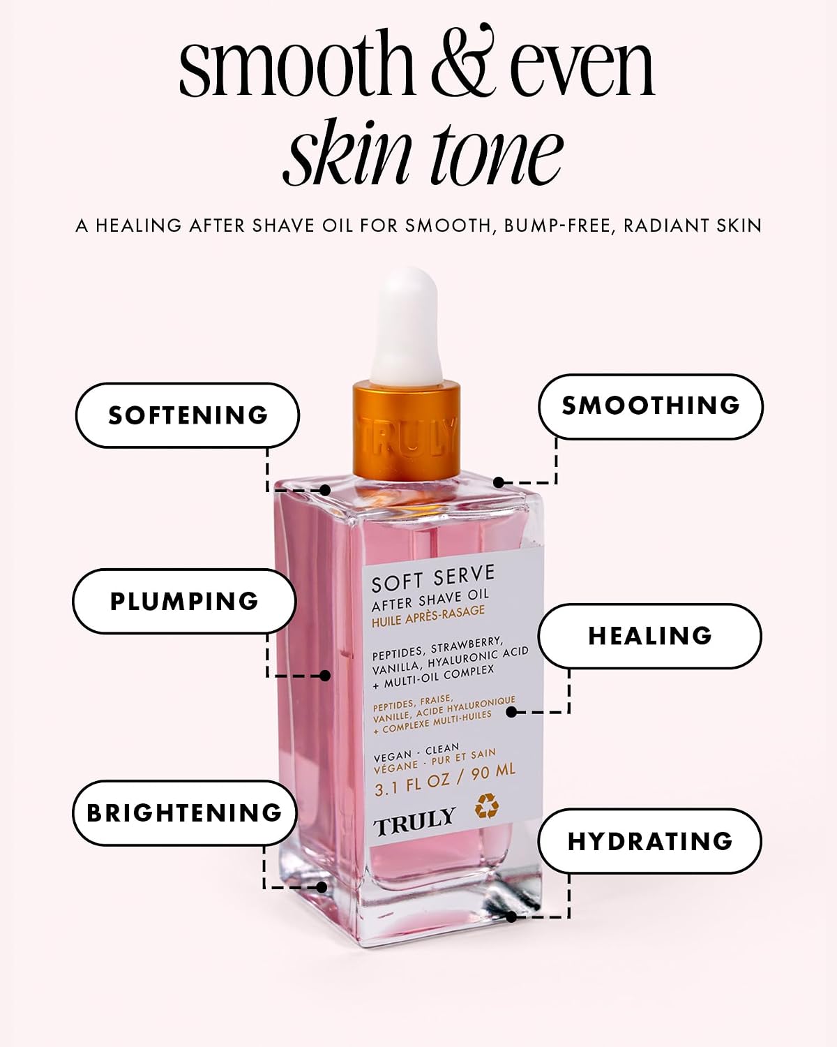 Truly Beauty Soft Serve After Shave Oil Strawberry Vanilla 3.1 fl oz - view 2