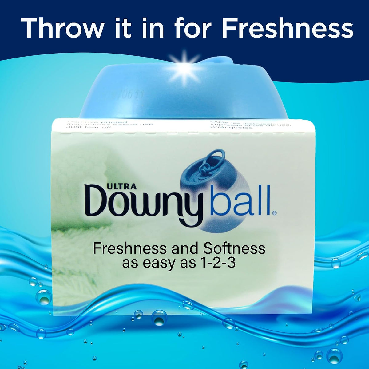Downy Ball Fabric Softener Dispenser, Blue, Pack of 3 - view 2