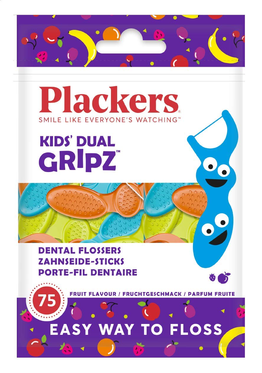 Plackers Kids Flossers, Fruit Smoothie Swirl Flavour, 75 Count