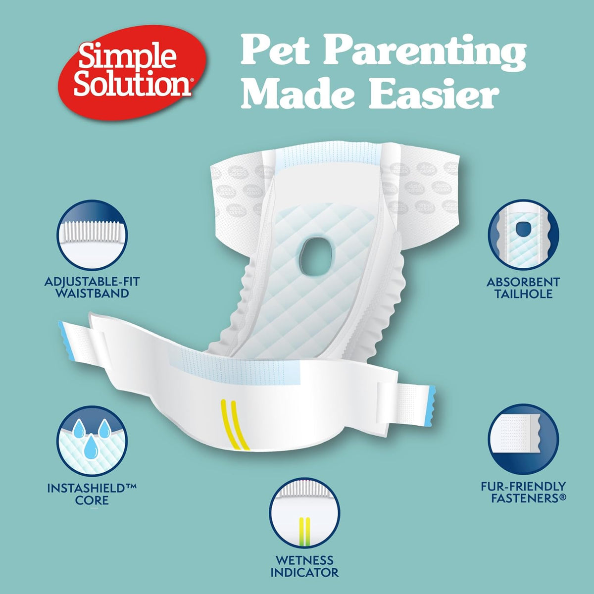 Simple Solution Disposable Female Dog Nappies, L/XL, 30 Count — alternate product view
