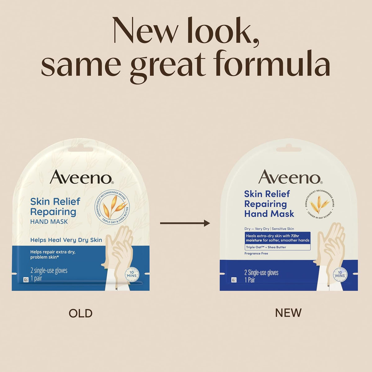 Aveeno Skin Relief Repairing Hand Mask, Fragrance-Free, 1 Pair — alternate product view