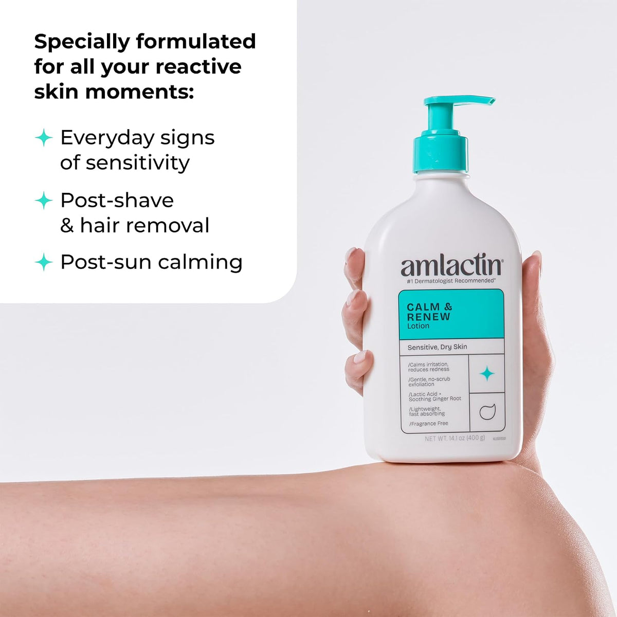 AmLactin Calm & Renew Lotion for Sensitive Dry Skin, 400 g (14.1 oz) - view 6