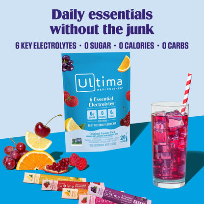 Ultima Replenisher Electrolyte Drink Mix, Original Variety, 20 Stickpacks - view 2